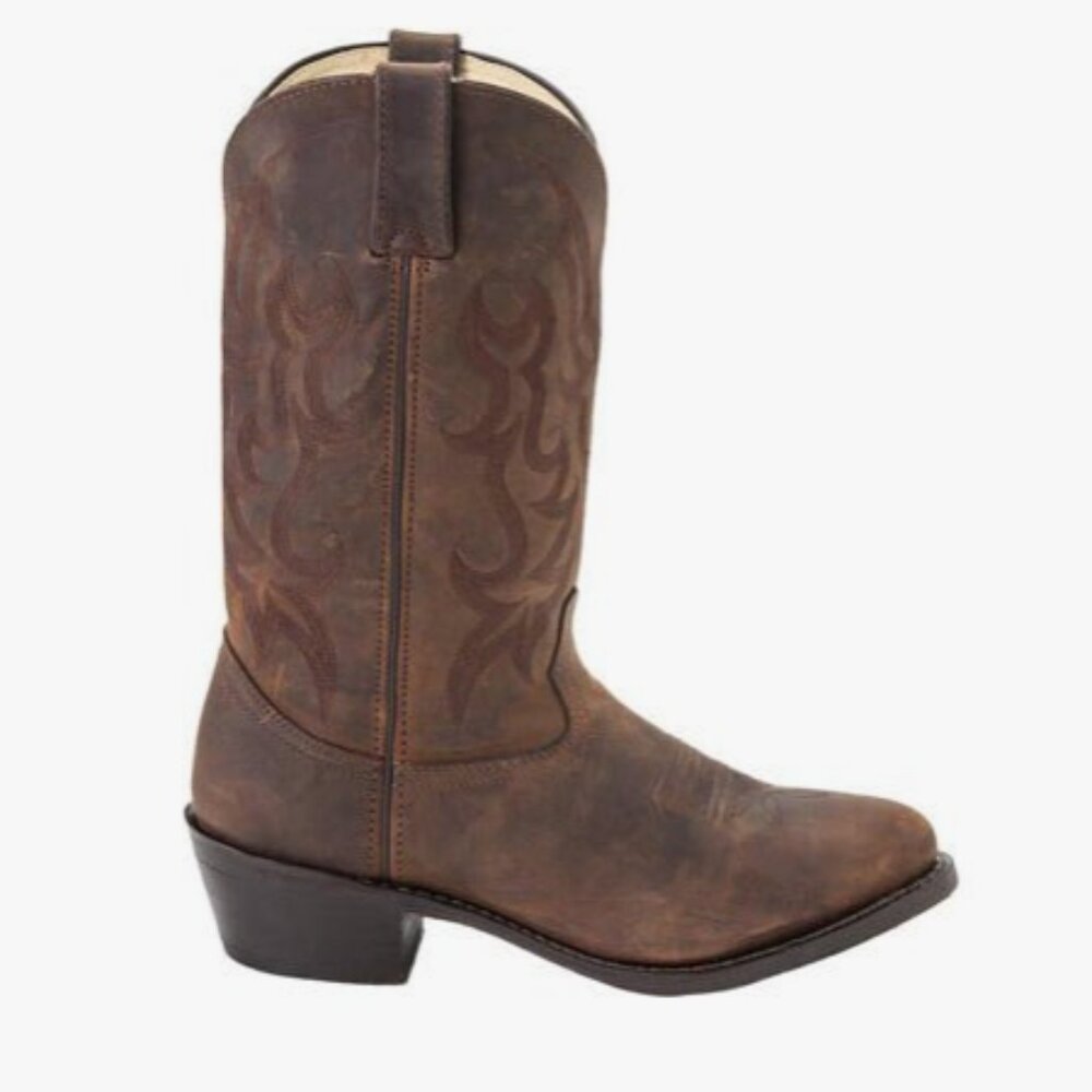 DURANGO I Men's Tan Brown 12" Leather Pull-On Western Cowboy Boots, 8EE